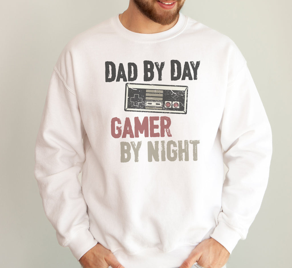 Dad By Day Gamer By Night - Mens Sweater - Dads Sweater