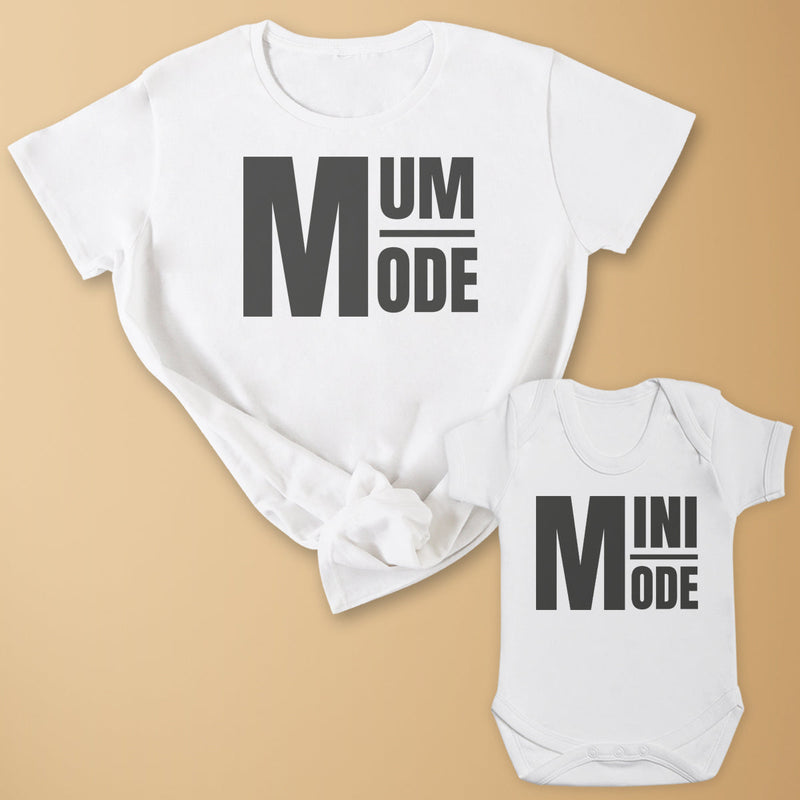 Mini Mode & Mum Mode - Baby T-Shirt & Bodysuit / Mum T-Shirt - (Sold Separately)