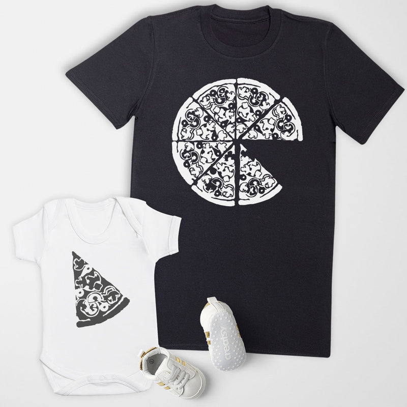 Pizza & Pizza Slice - T-Shirt & Bodysuit / T-Shirt - (Sold Separately)