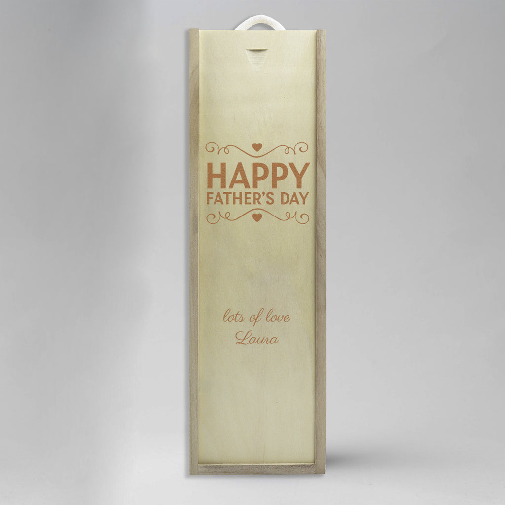 Personalised Happy Father's Day - Gift Bottle Presentation Box for One Bottle
