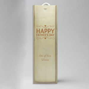 Personalised Happy Father's Day - Gift Bottle Presentation Box for One Bottle