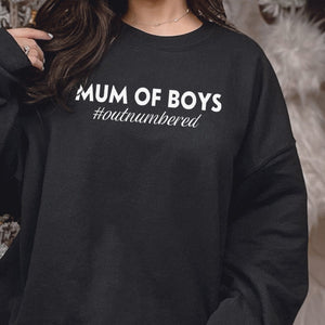 Mum Of Boys #outnumbered - Womens Sweater - Mum Sweater