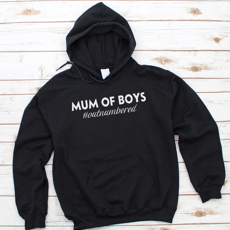 Mum Of Boys #outnumbered - Womens Hoodie - Mum Hoodie