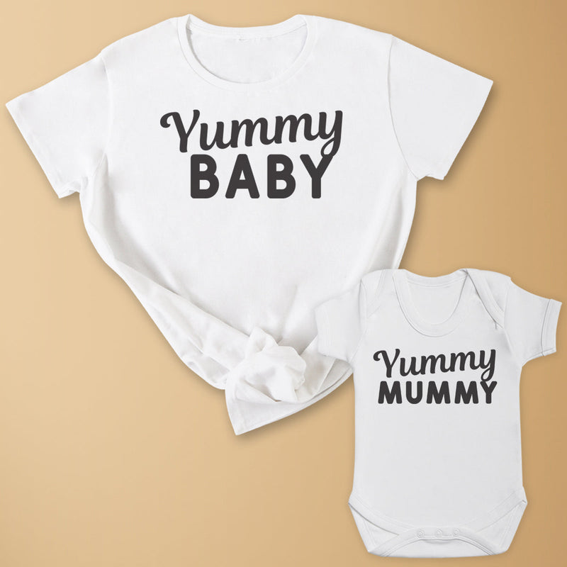 Yummy Mummy & Yummy Baby - Baby T-Shirt & Bodysuit / Mum T-Shirt Matching Set - (Sold Separately)
