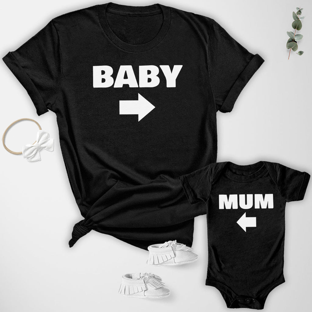 Baby Arrow & Mum Arrow - Baby T-Shirt & Bodysuit / Mum T-Shirt - (Sold Separately)