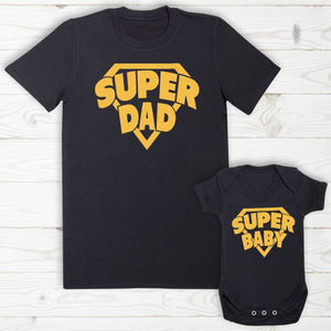 SuperDad & SuperBaby - T-Shirt & Bodysuit / T-Shirt - (Sold Separately)