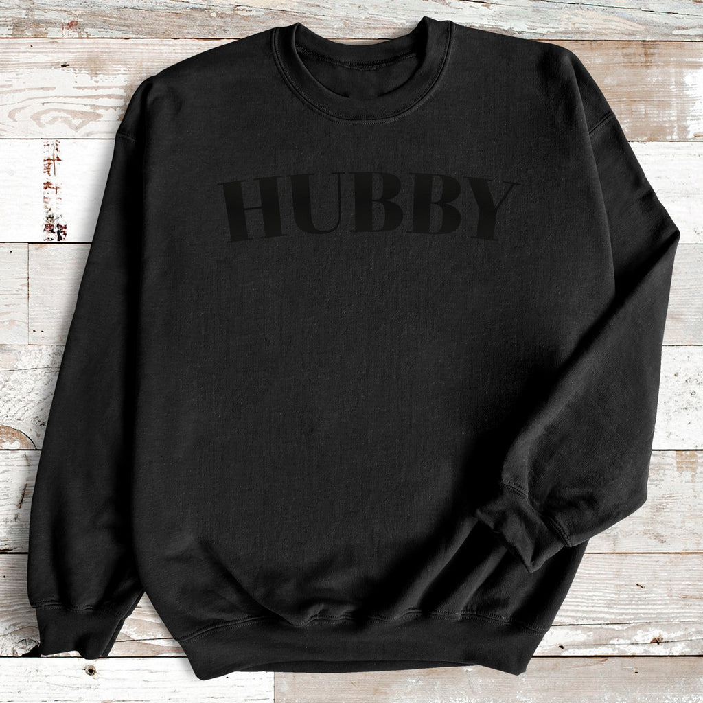 Hubby Black on Black - Mens Sweater - Husband Sweater