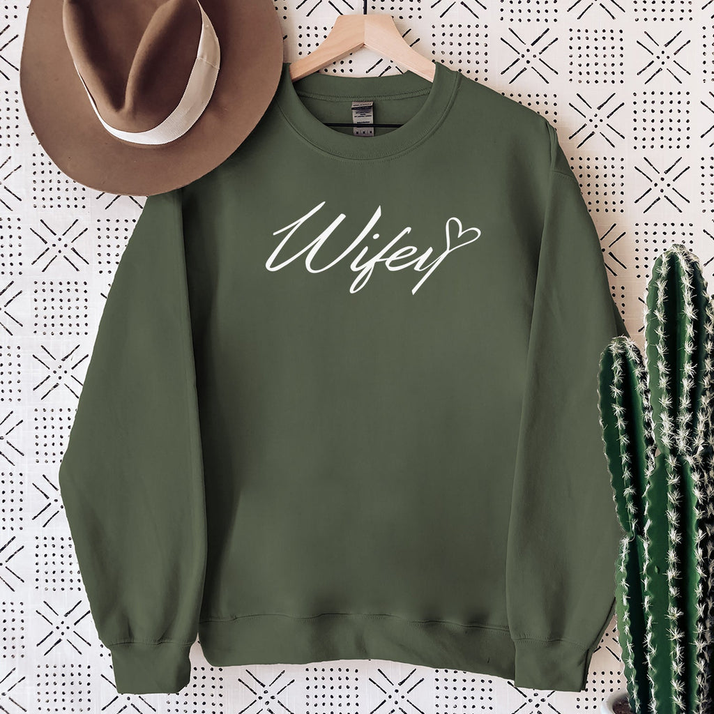 Wifey with a Heart - Womens Sweater - Wife Sweater