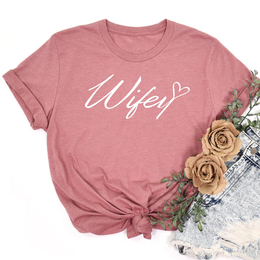 Wifey with a Heart - Womens T-shirt - Wife T-Shirt
