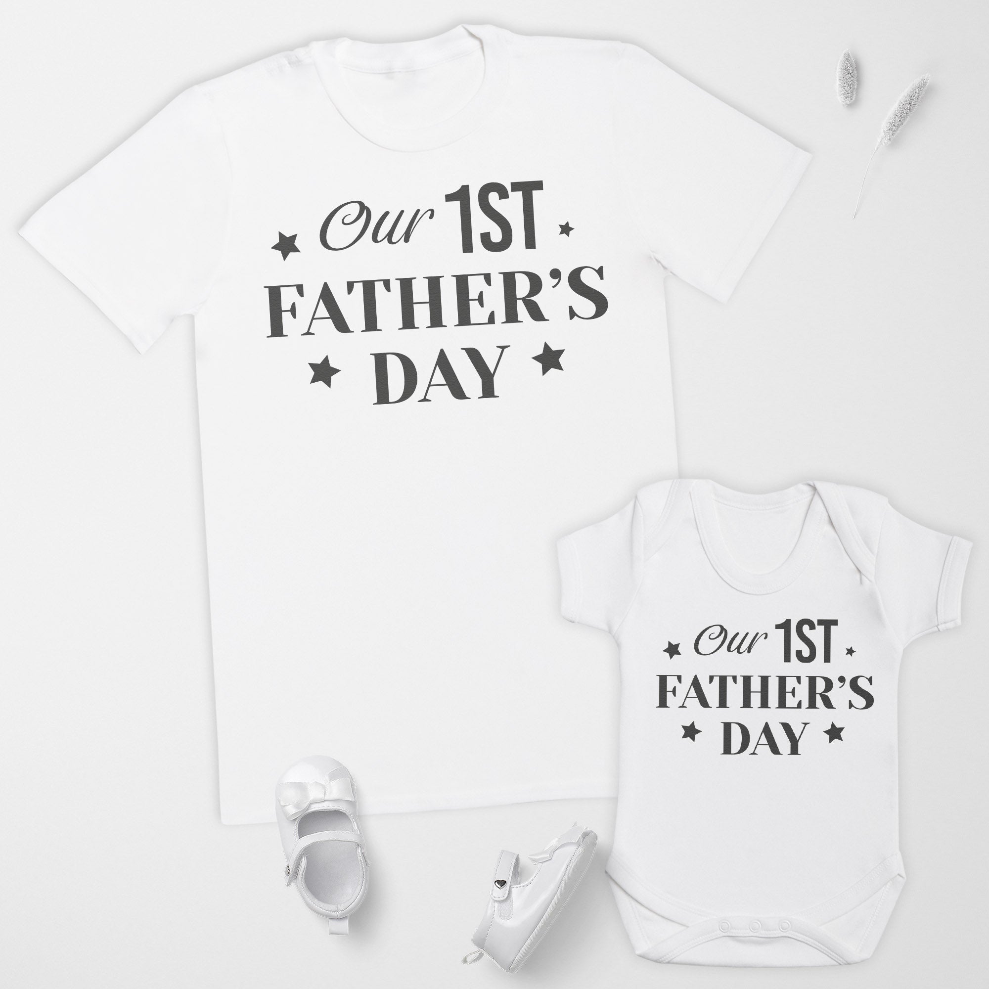 Our 1st Father's Day Matching Father Baby Gift Set Mens T Shirt