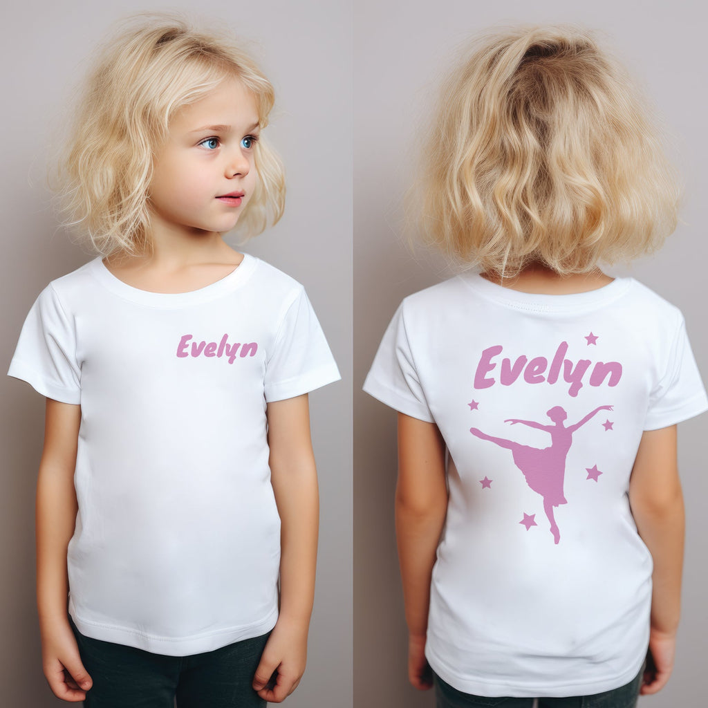 PERSONALISED Name & Ballerina - Baby & Kids T-Shirt