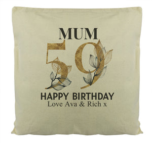 Personalised Happy Birthday Mum Cushion - Printed Cushion Cover