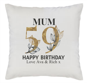 Personalised Happy Birthday Mum Cushion - Printed Cushion Cover