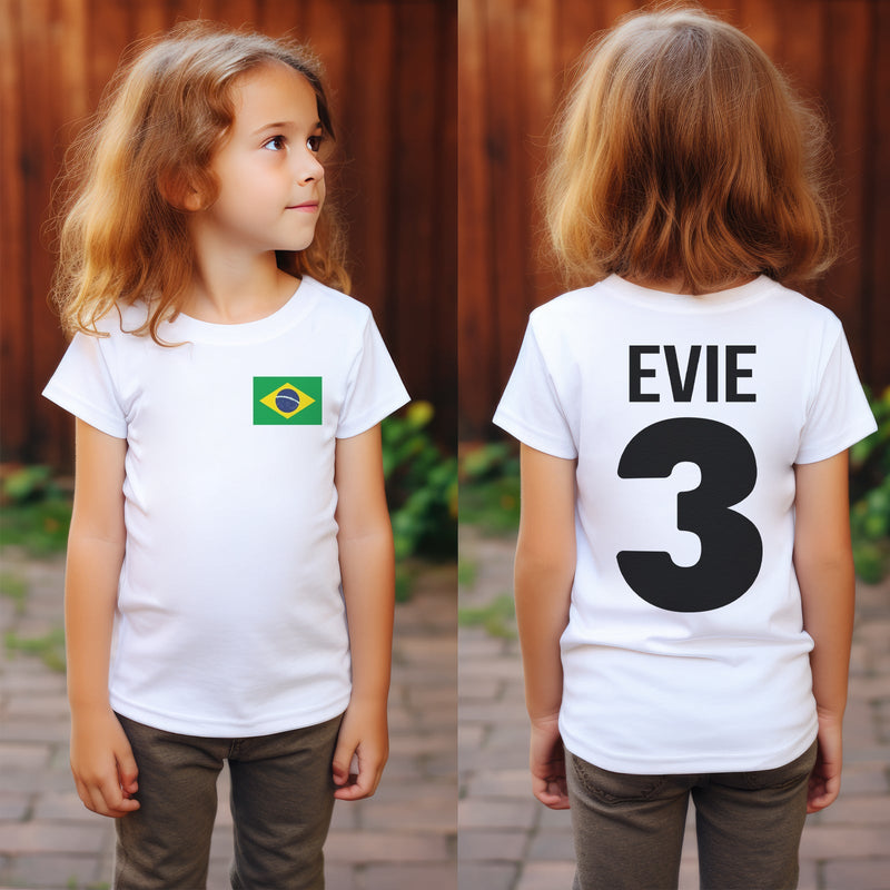 PERSONALISED Flag or Logo & Name Number - Baby & Kids T-Shirt