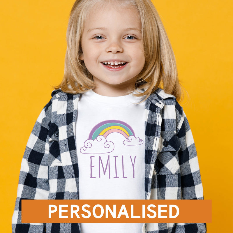 PERSONALISED Rainbow Name - Baby & Kids T-Shirt