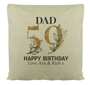 Personalised Happy Birthday Dad Cushion - Printed Cushion Cover