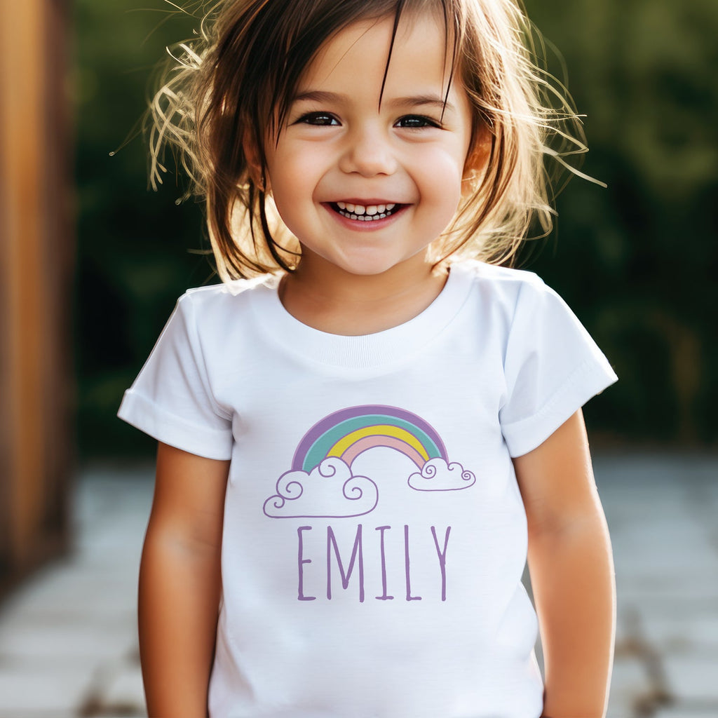PERSONALISED Name & Rainbow - Baby & Kids T-Shirt