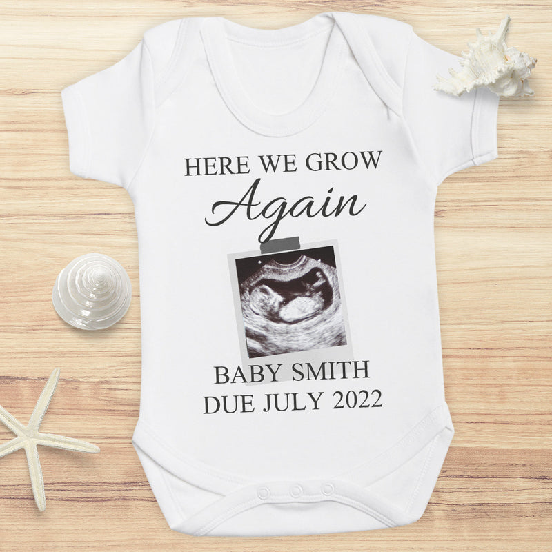 PERSONALISED Here We Grow Again - Baby Bodysuit