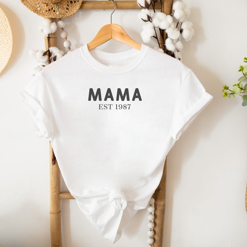 Personalised Mama Est - Womens T-Shirt