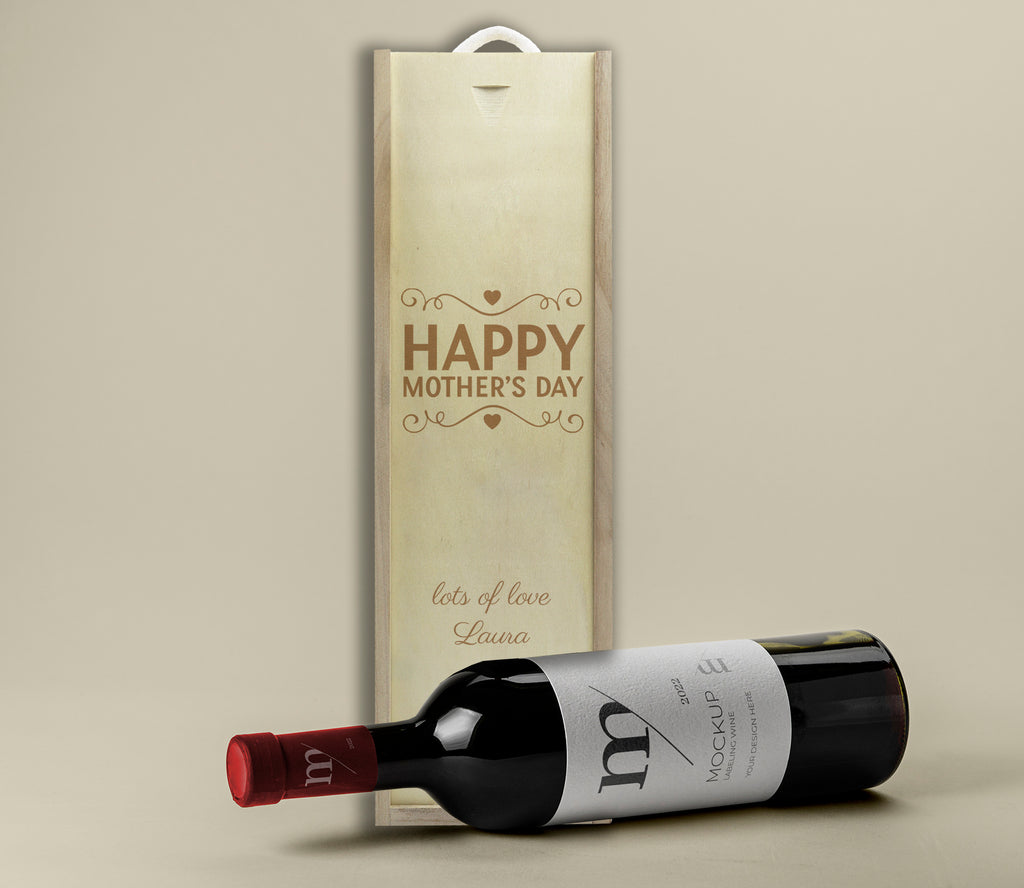 Personalised Happy Mother's Day - Gift Bottle Presentation Box for One Bottle