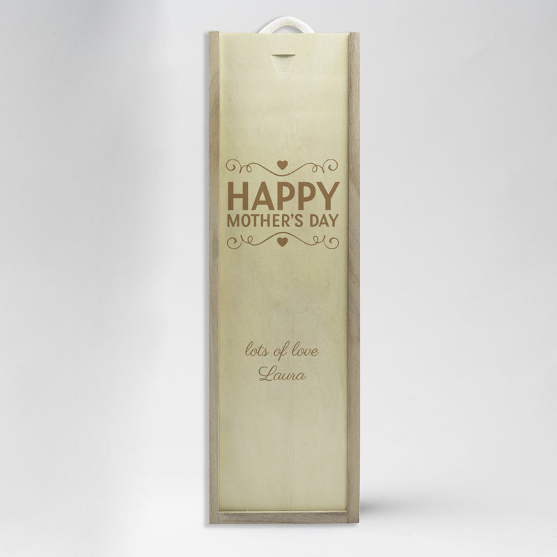 Personalised Happy Mother's Day - Gift Bottle Presentation Box for One Bottle