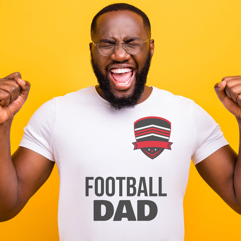 Personalised Football Dad with Team Badge - Mens T-Shirt - Dads T-Shirt