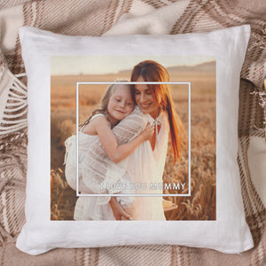 Personalised I Love You & Photo - Printed Cushion Cover - One Size