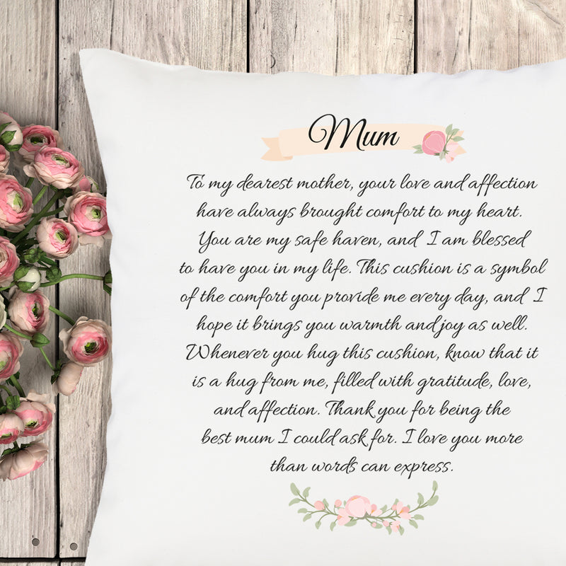 Mum Poem - Printed Cushion Cover - One Size