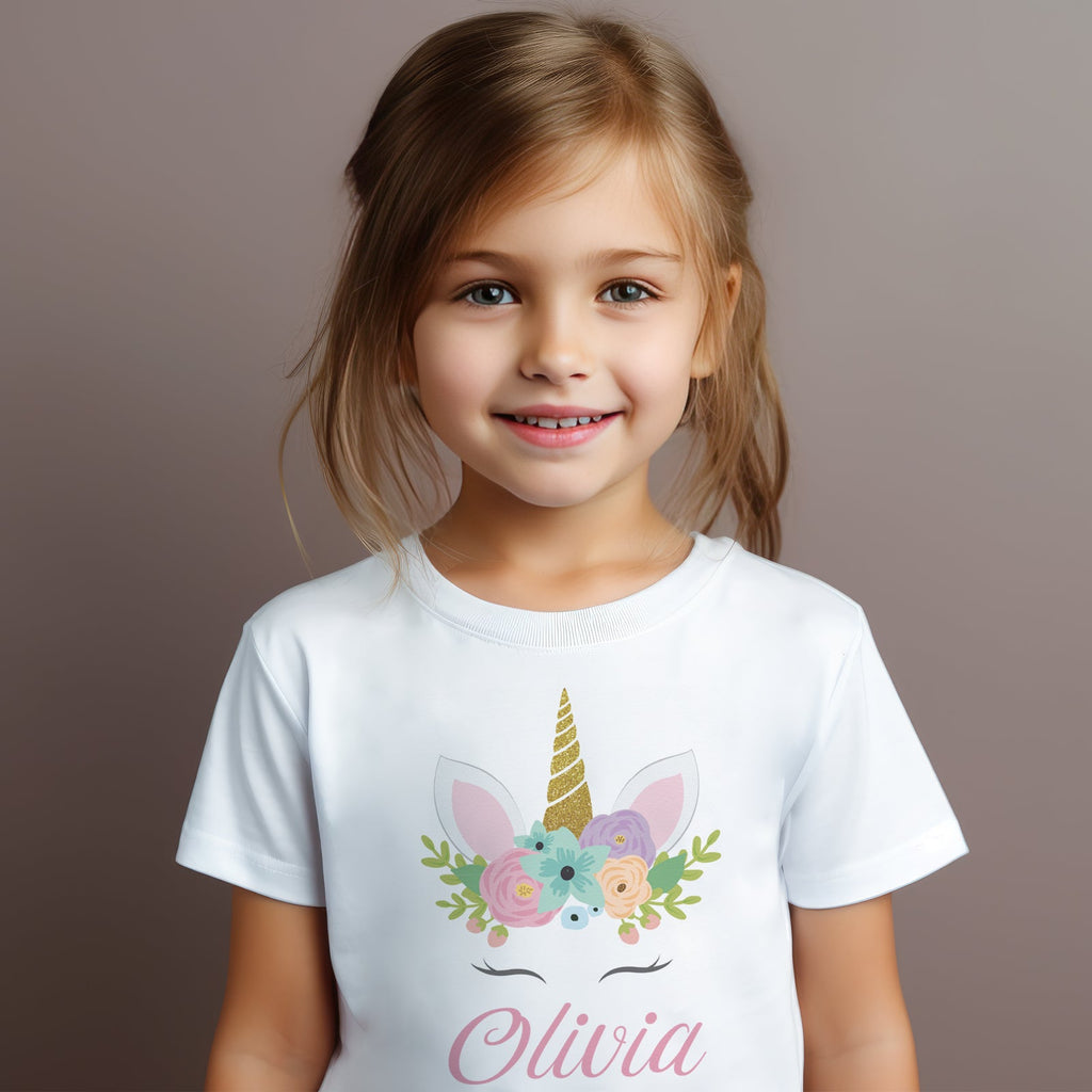 PERSONALISED Name & Unicorn - Baby & Kids T-Shirt
