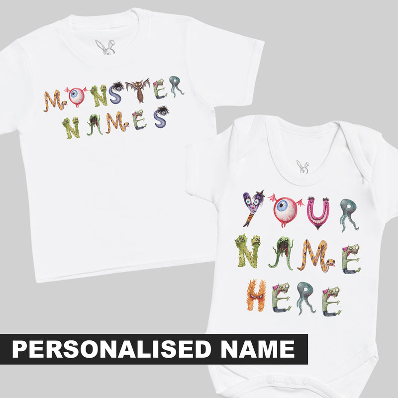 Personalised Monster Name T-Shirt or Bodysuit
