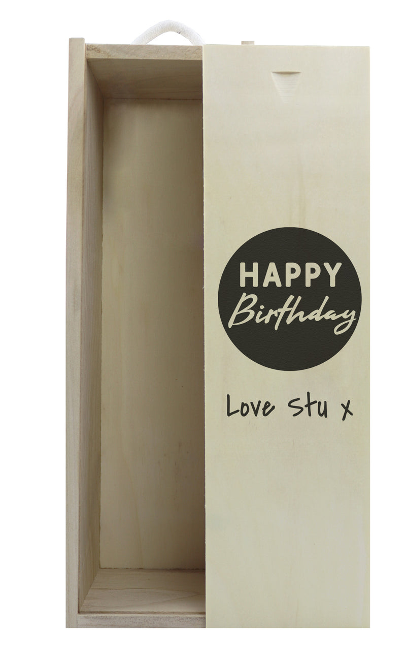 PERSONALISED  Happy Birthday Love Name X - Gift Bottle Presentation Box for One Bottle