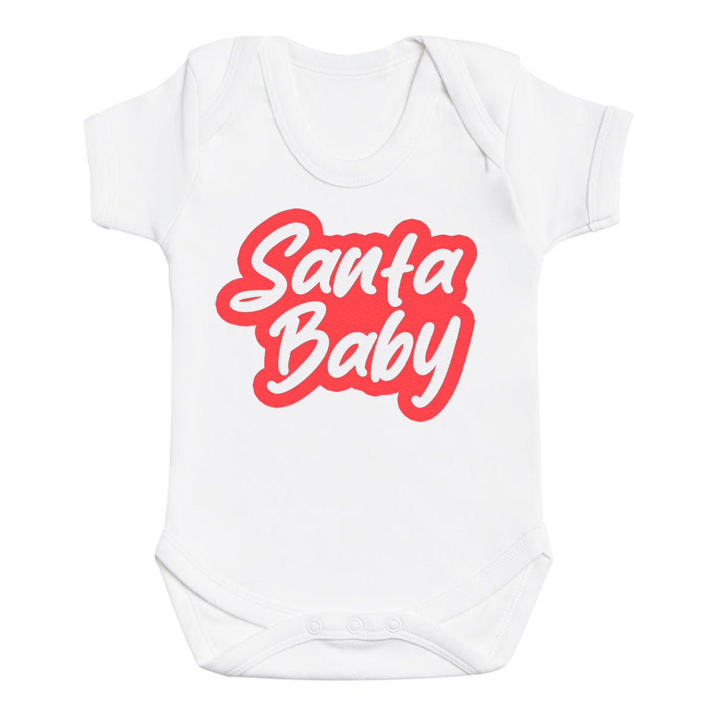 Santa Baby In Red Outline - Baby Bodysuit / Baby T-Shirt