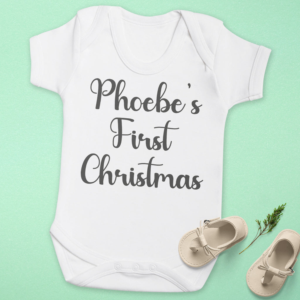 PERSONALISED First Christmas - Baby Bodysuit & Baby T-Shirt