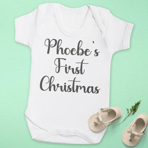 PERSONALISED First Christmas - Baby Bodysuit & Baby T-Shirt