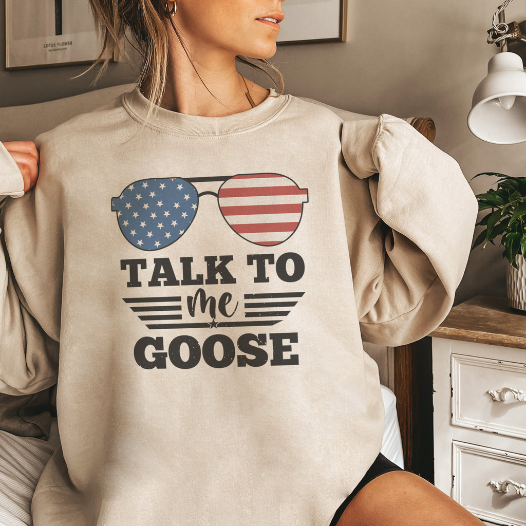 Talk To Me Goose - Black Text - Womens Sweater