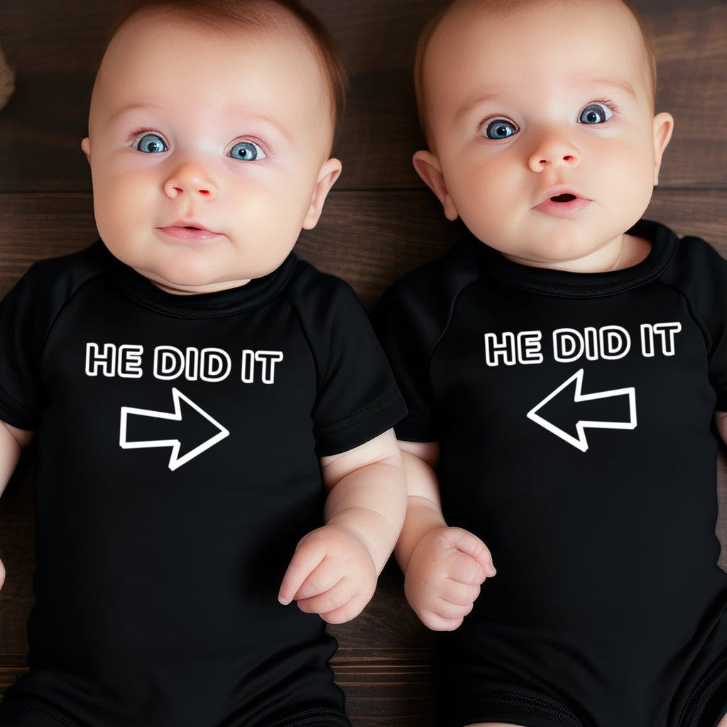 He Did It He Did It Outline - Twin Set - Selection of Clothing Set - (0M to 14 yrs)