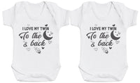 I Love My Twin To The Moon - Twin Set - Selection of Clothing Set - (0M to 14 yrs)