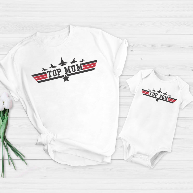 Top Son & Top Mum - Baby T-Shirt & Bodysuit / Mum T-Shirt Matching Set - (Sold Separately)