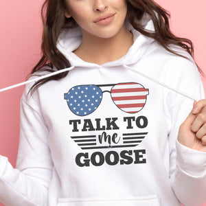 Talk To Me Goose - Black Text - Womens Hoodie