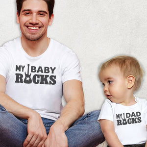 My Daddy Rocks & My Baby Rocks - T-Shirt & Bodysuit / T-Shirt - (Sold Separately)