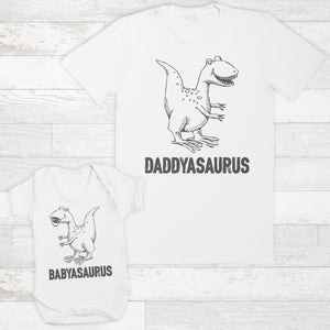 Daddysaurus & Babysaurus - Mens T Shirt & Baby Bodysuit - (Sold Separately)