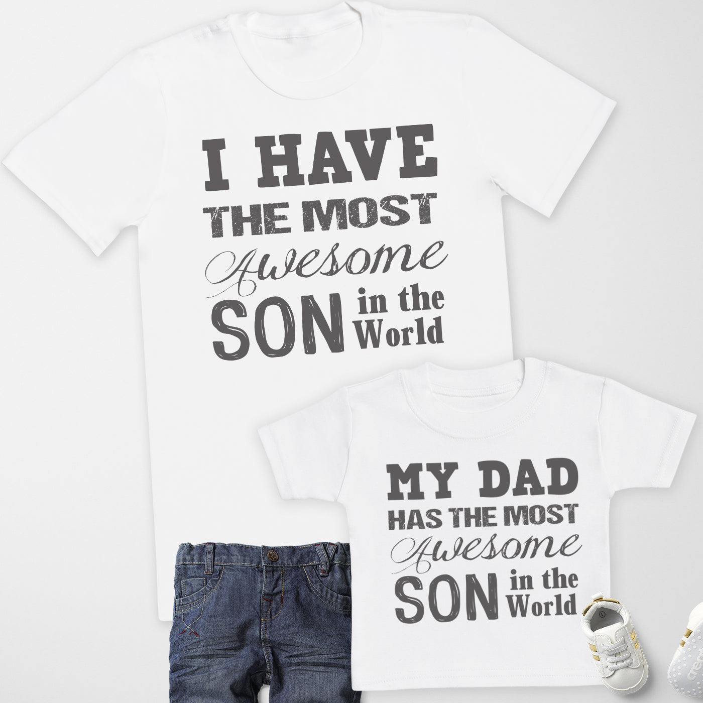 Most Awesome Son - Mens T Shirt & Baby Bodysuit - (Sold Separately)