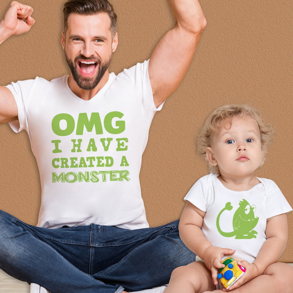 OMG I've Created a Green Monster! - Dad / Mum T-Shirt & Kids T-Shirt - (Sold Separately)