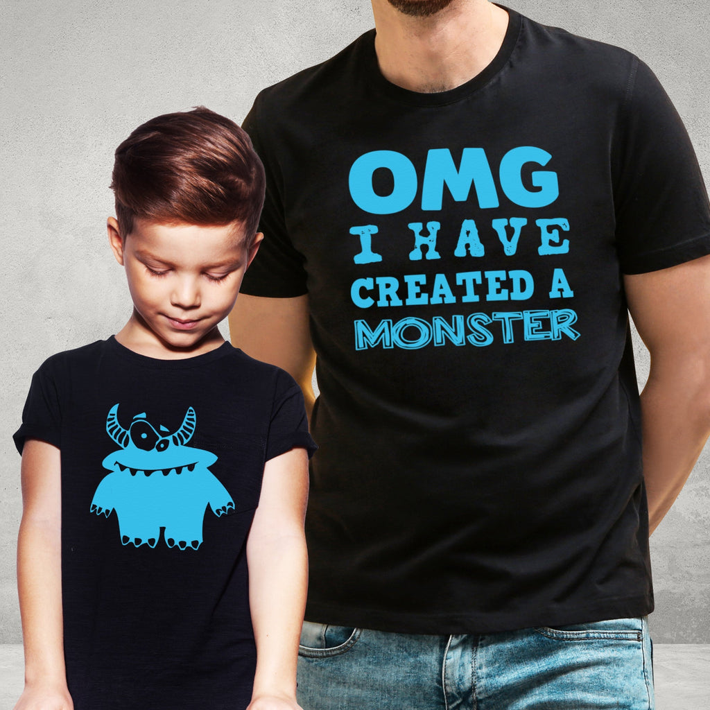 OMG I've Created A Blue Monster! - Dad / Mum T-Shirt & Kids T-Shirt - (Sold Separately)