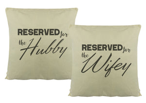 Reserved for Wifey & Hubby - Printed Cushion Matching