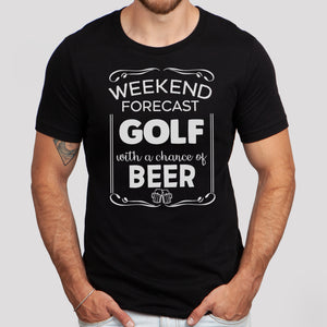 Weekend Forecast Golf Beer - Mens T-Shirt