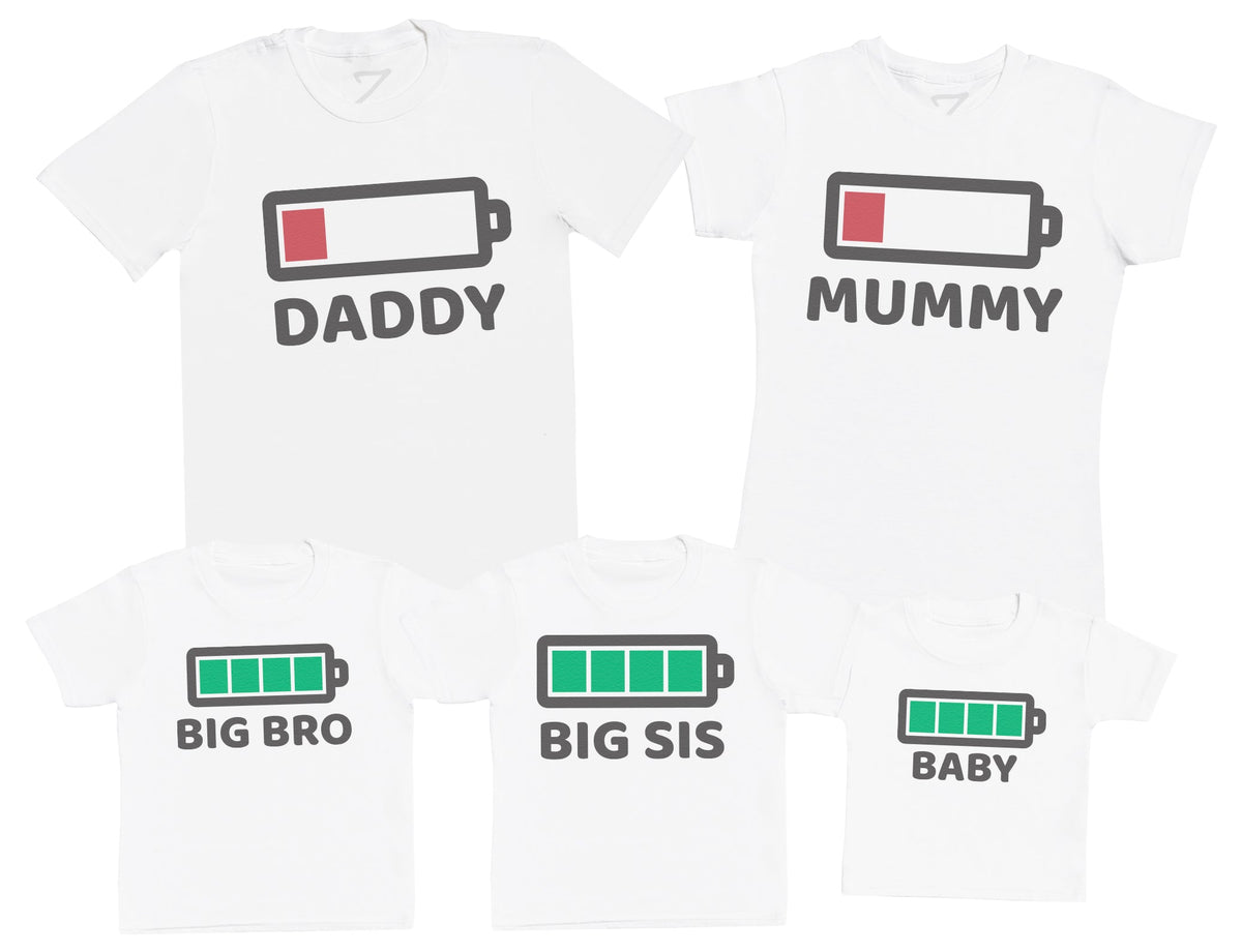 Family Battery Set - Matching Set - Baby / Kids T-Shirt, Mum & Dad T-Shirt (4252158197809)