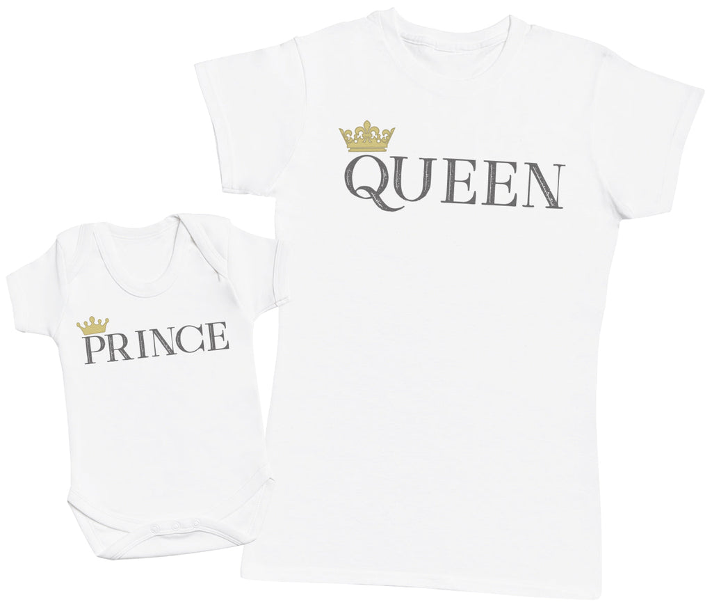 Prince & Queen - Baby Bodysuit & Mother's T-Shirt (1833689350193)