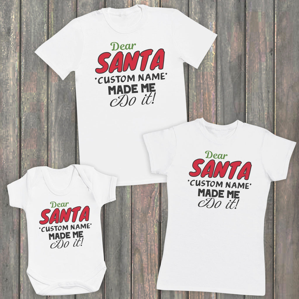 Personalised Dear Santa Family Matching Christmas Tops - T-Shirts - (Sold Separately)