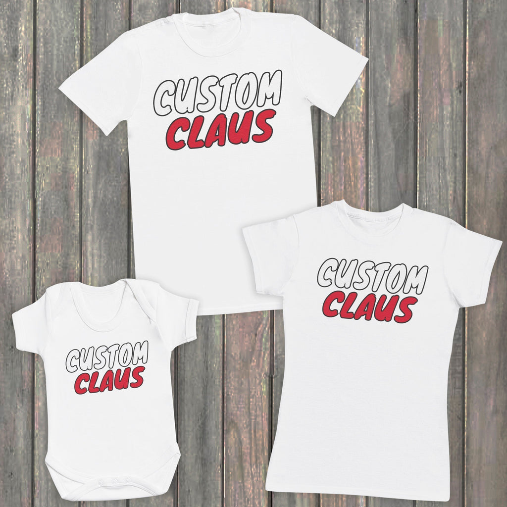 Personalised Claus Family Matching Christmas Tops - T-Shirts - (Sold Separately)